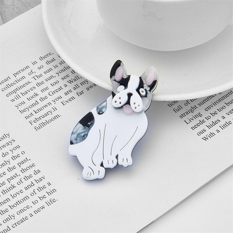 Blucome Cute Style Women's Brooch Acrylic Material Lovely Dog Shape Brooches Women High Quality Girls Jewelry On Bags Clothes