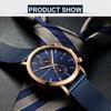 Siyah Çok Fonksiyonlu Kronograf Örgü Bant Su Geçirmez Erkekler Büyük Arama Üst Marka Lüks İzle Erkekler Moda Saatler