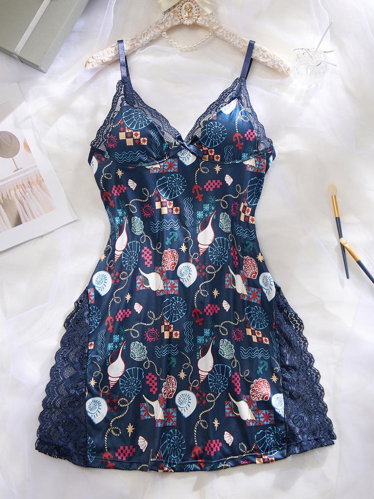 New modal pajamas summer sexy suspenders mid-length dress sexy underwear women's temptation mood homewear set