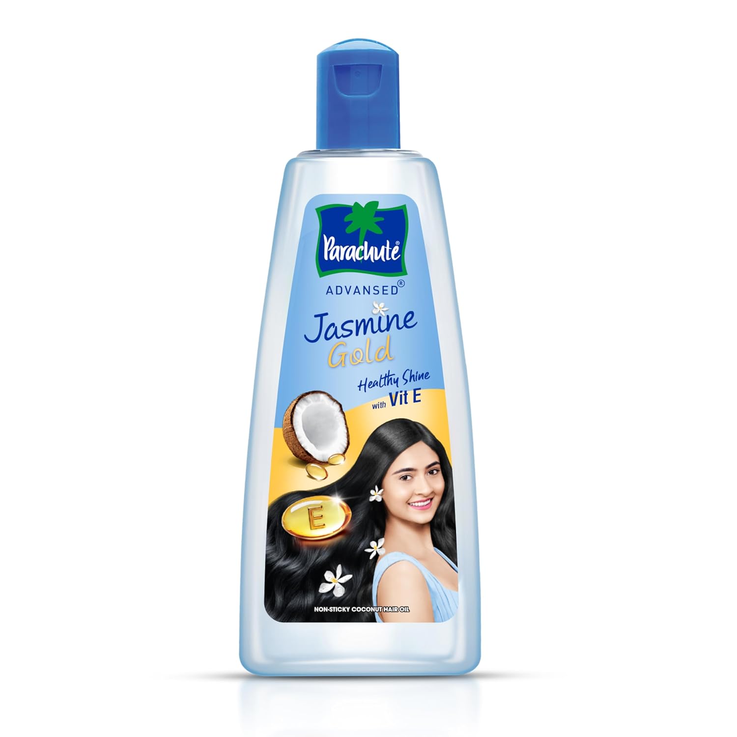 Parachute Advansed Jasmine Gold Coconut Hair Oil With Vitamin-E For Super Shiny Hair, Non-sticky, 300ml 300 ml