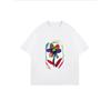 Weißes Oversized-T-Shirt mit buntem Blumendruck für den Freizeitbereich
