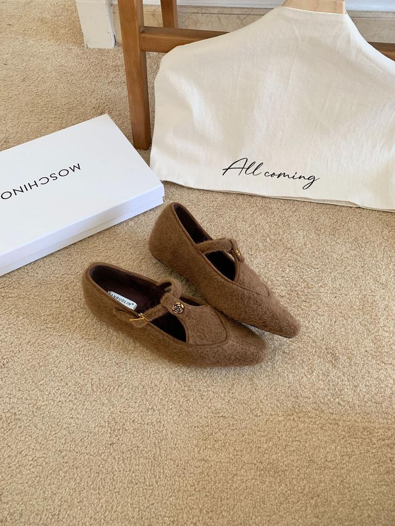 French one-word buckle with Mary Jane shoes shallow mouth splicing retro camellia commuting height increase single shoes women's commuting style