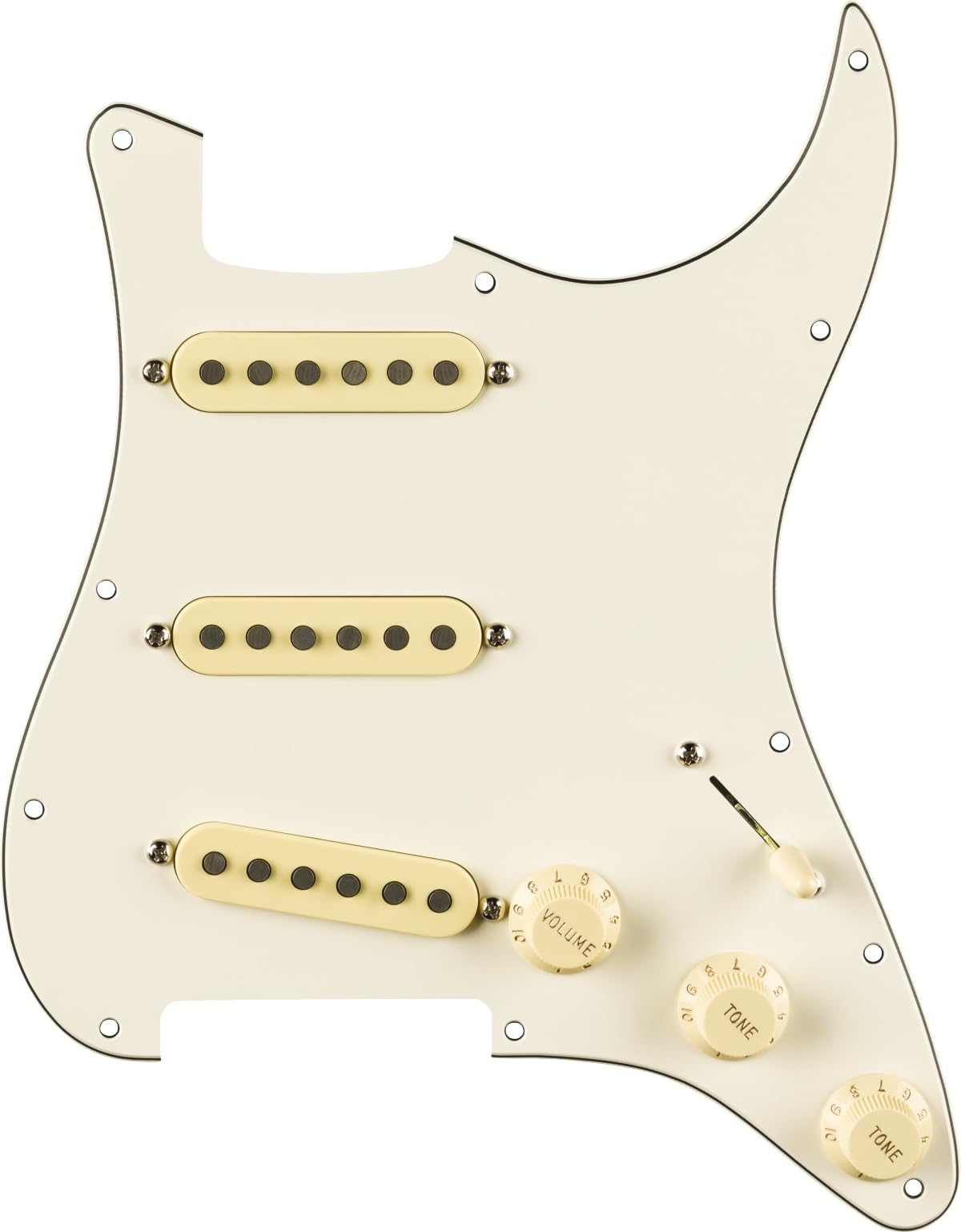 

Strat Pickguard Eric Johnson Signature Parchment 11 Hole PG Fender Fender/Pre-Wired