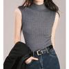 Spring and Summer Half Turtleneck Small Halter Vest Women All Matching Bottom Sweater Knit Sweater Vest Sleeveless Short Top To Wear