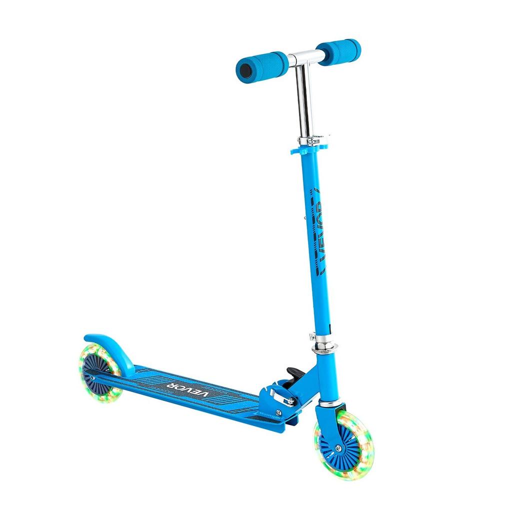 Kick Scooter for Kids Ages 3+, 2-Wheel Toddler Scooter with Light-Up Wheels, Adjustable Height Handlebar, Wide Anti-Slip Deck, Foldable Lightweight