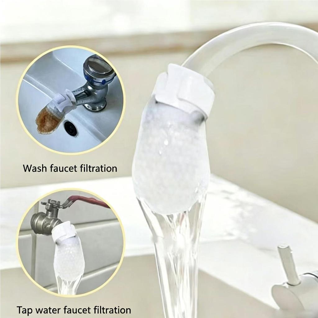 20Pcs Universal Faucet Filter Cotton Anti-splash Thickened Faucet Filter with strap Water Filter Bag For Kitchen Sink