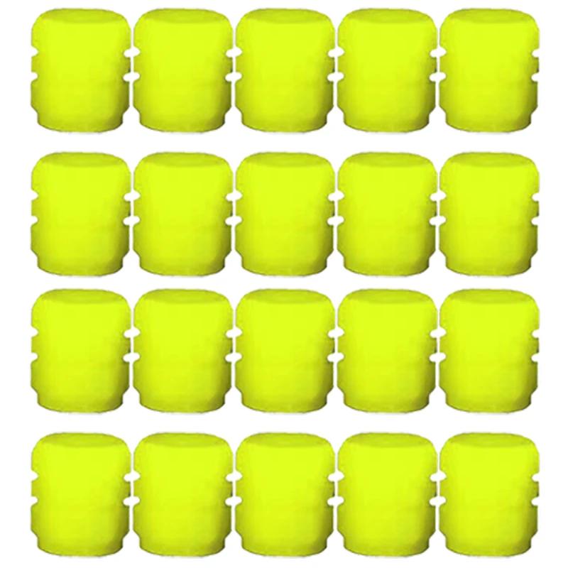 20Pcs Colorful Mini Luminous Car Tire Valve Caps Glowing Valve Cover Car Tire Wheel Hub Styling Decoration Auto Tyre Accessories