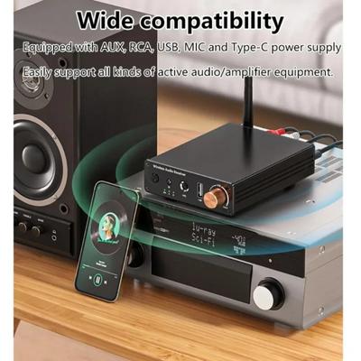 Bluetooth 6.0 Wireless Adapter Audio Receiver 3.5mm AUX RCA 6.5MM Microphone Karaoke USB U-Disk Play With Remote Volume Control