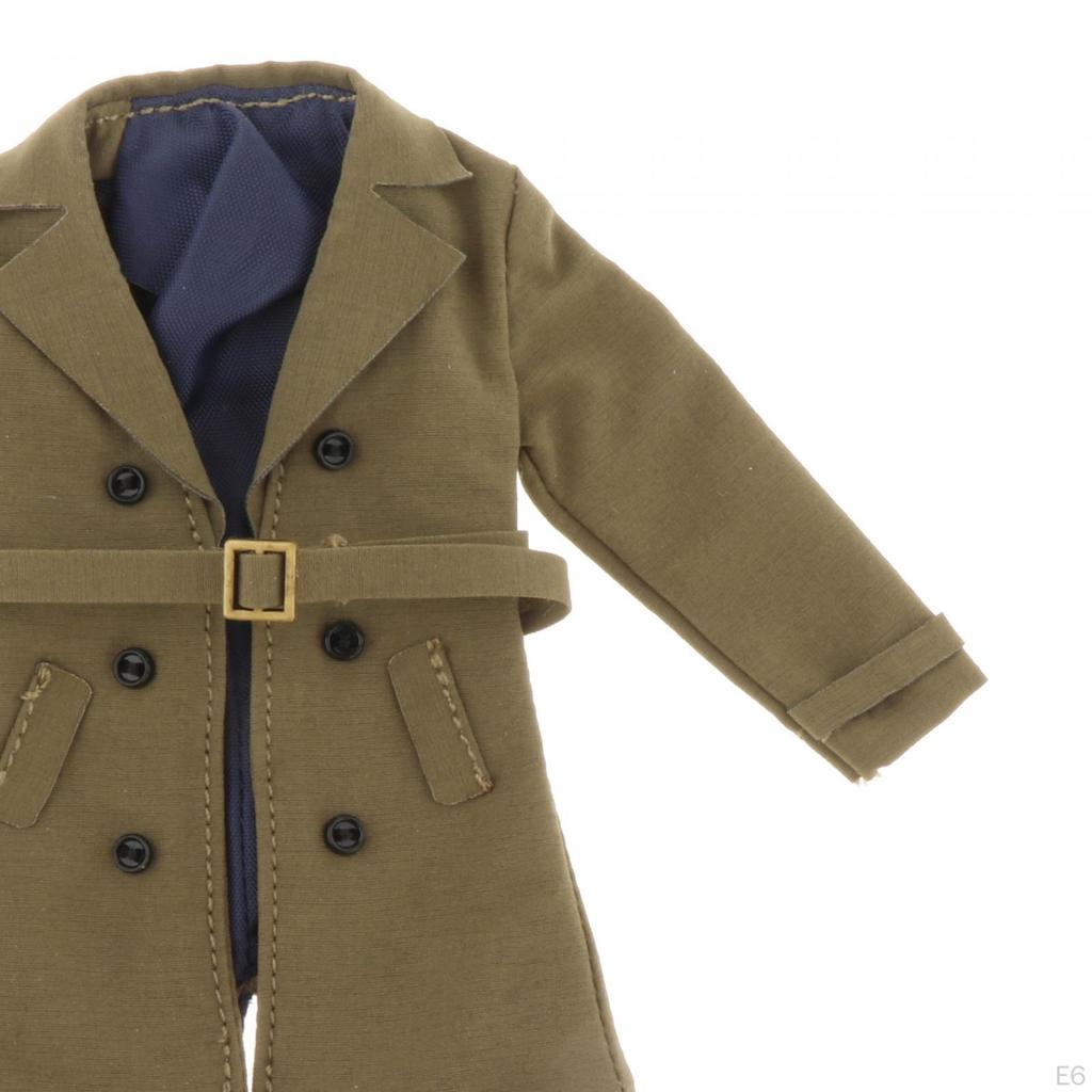 1/12 Figure Long Trench Coat with Belt for 6inch Action Figures