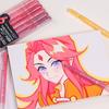 6 Colors Gel Pens Set Acrylic Painting Handbook Marker 1 Set Fine Tip Smooth Writing For School Art Office