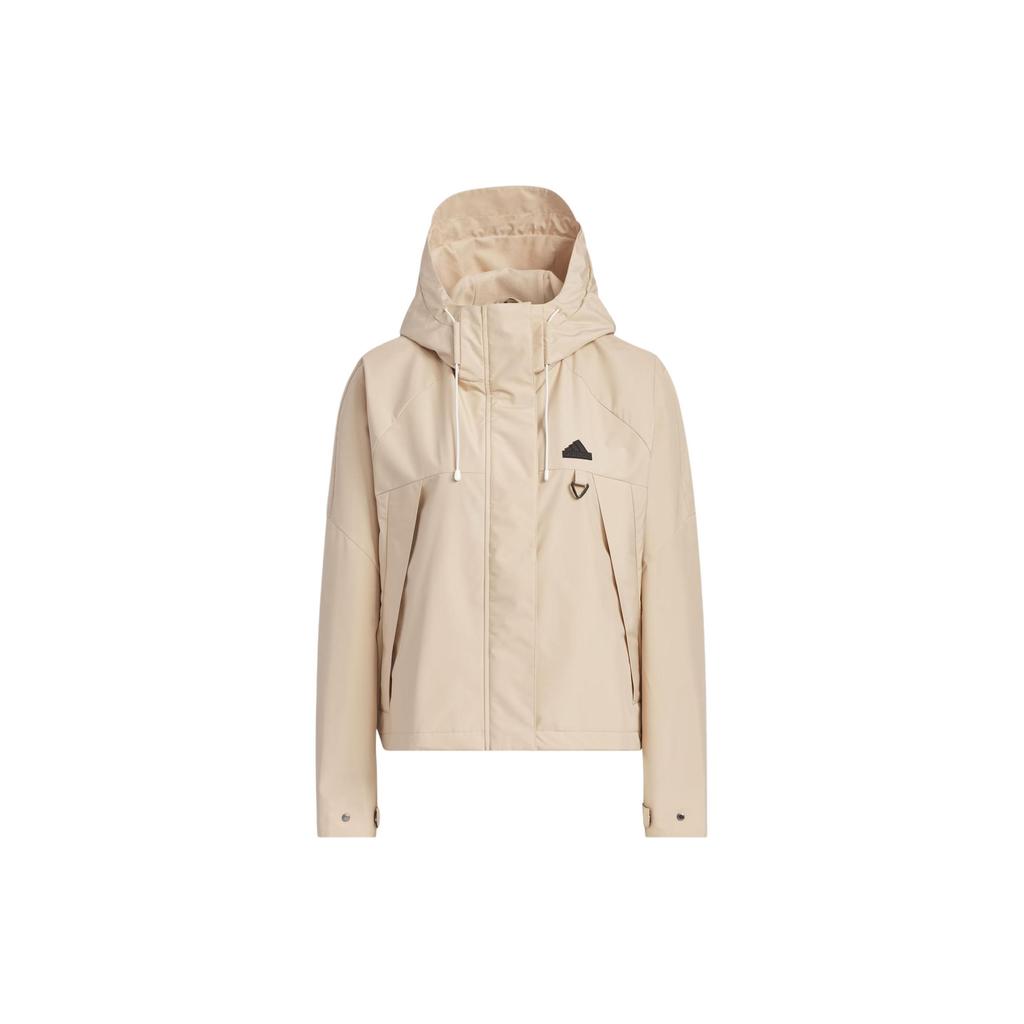 Adidas City Escape Woven Jacket With Pure Logo Casual Hooded Coat Women Outerwear Magic-Light-Brown JE8591