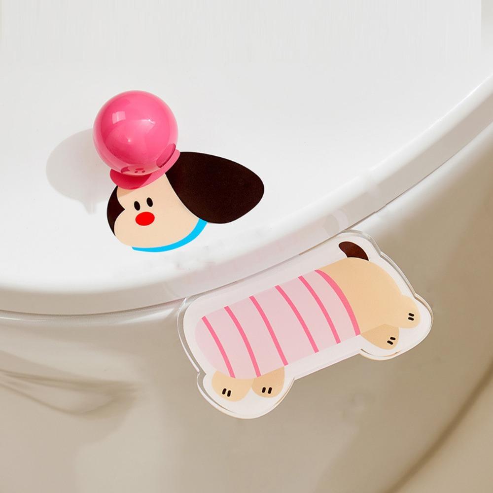 Acrylic Sausage Dog Toilet Lid Holder No-Touch Portable Toilet Lid Opener Cartoon Easy Grip Toilet Anti Dirty Handle Toilet Use