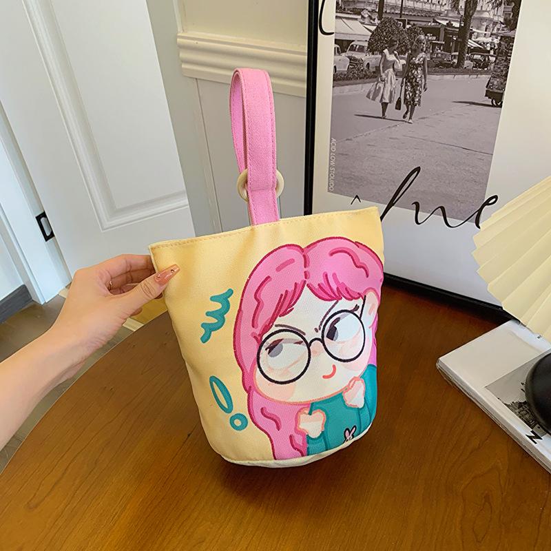 

Новая сумка-ведро, мультяшное граффити, модная нишевая сумка на одно плечо, модная женская сумка, универсальная сумка кроссбоди Ins