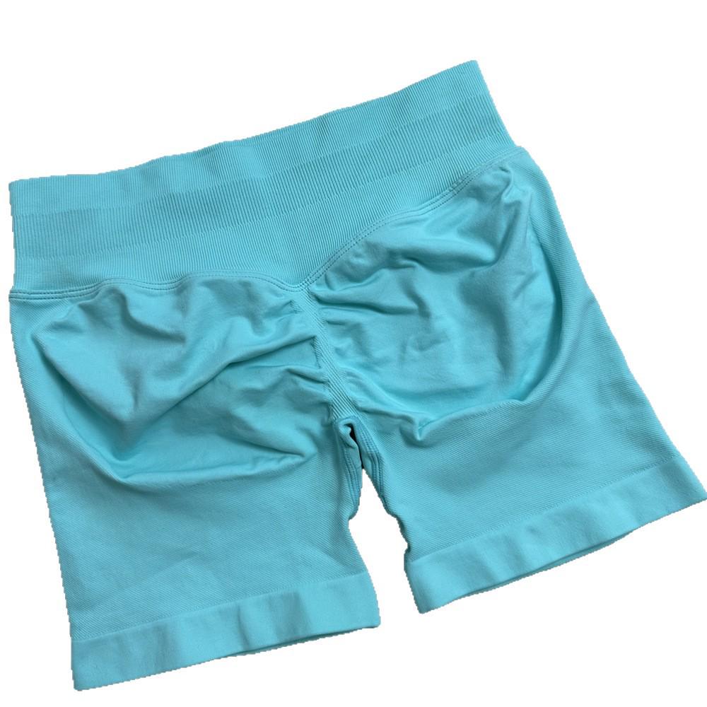 DFYNE Candy Color Raffung Nahtlose Yoga-Shorts - Dreiteiliger Bund, Enge Passform