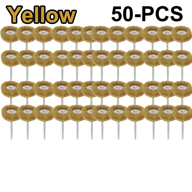 50Pcs Dental Handheld Fiber Wheel Grinding and Polishing for Denture Technician Grinding Machines Dental Laboratory Consumables