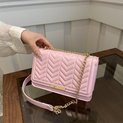 Modna torebka damska, mała kwadratowa torebka, teksturowana torebka na ramię, niszowa torebka crossbody na łańcuszku, wszechstronna torebka pod ramię