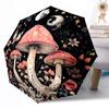 Mystical Forest Mushrooms Compact Travel Automatic Umbrella Compact 8-Rib Design Durable Plastic & Iron Travel Essential Elegant Umbrella
