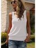 Women's V Neck Ribbed Tank Top Sleeveless Loose Fit Banded Bottom Cami