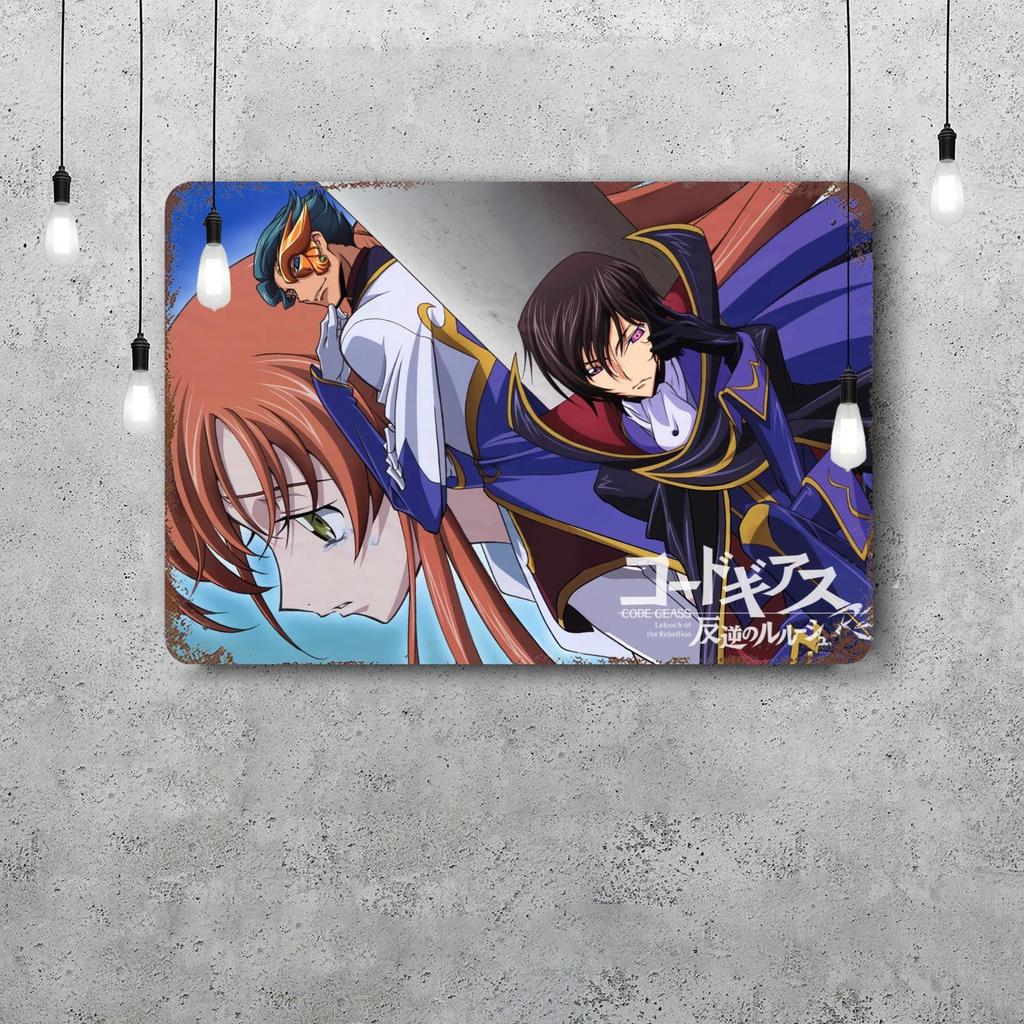 Code Geass Anime Vintage Metal Tin Signs Posters Decor Retro Metal Plaque Wall Art Decor for Garage Bar