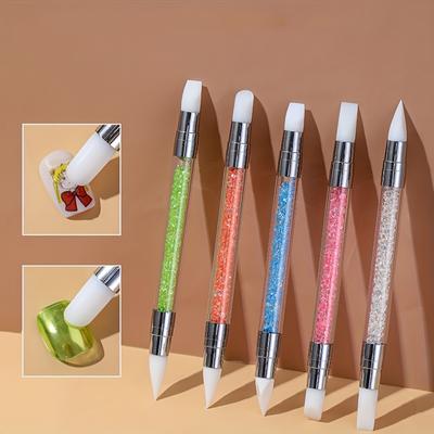 5-color Double-ended Silicone Pen Gradient Rendering Pen Dot Diamond Engraving Pen Crystal Diamond Super Soft Manicure Tool Accessories
