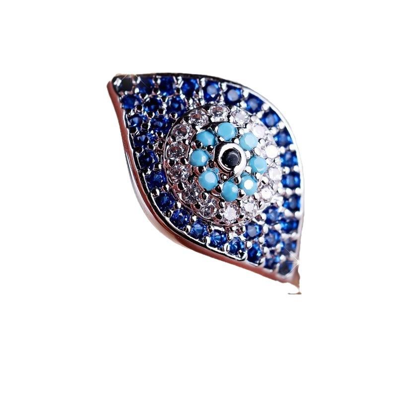 Wish full diamond gradual change blue devil's eye ring simple personality niche ring