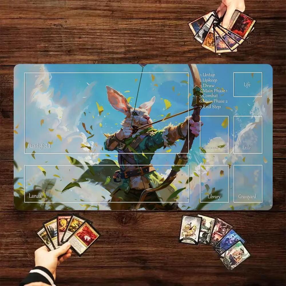 1pcs The Great Wave Off Kanagawa Zoned Mtg Playmat Large Locking Edge Nonslip Rubber Desk Mat For Tcg Commander Game