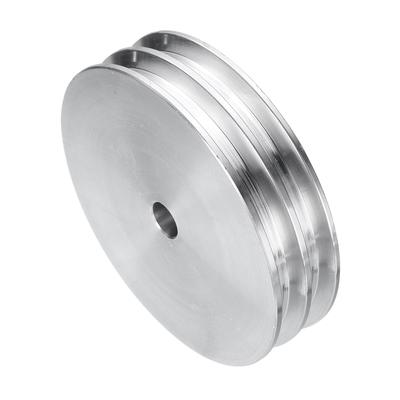 Uxcell V-Shaped Pulley, 8mm Bore, 80mm Outer Diameter, Double Groove, Aluminum Alloy, for Motor Shafts, Drilling Machines, and 6mm (1/4") PU Belts