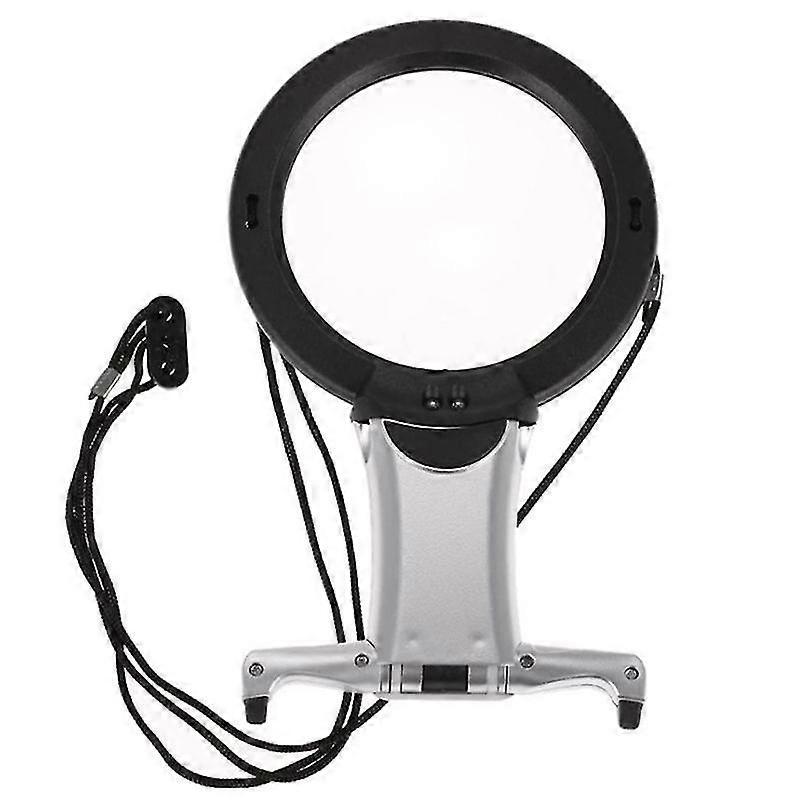 Round Neck Embroidery Loupe: Reading Magnifier Lighted X2 And X6 Magnifying Illuminated Hands-free Led For Work Sewing Repairs Creative Leisure