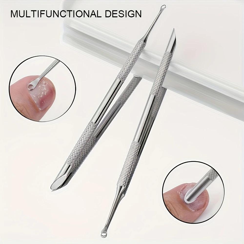 Stainless Steel Cuticle Pusher Nail Care Tool, Multi-Functional Dead Skin Remover, Portable and Durable, Foot Pedicure and Manic