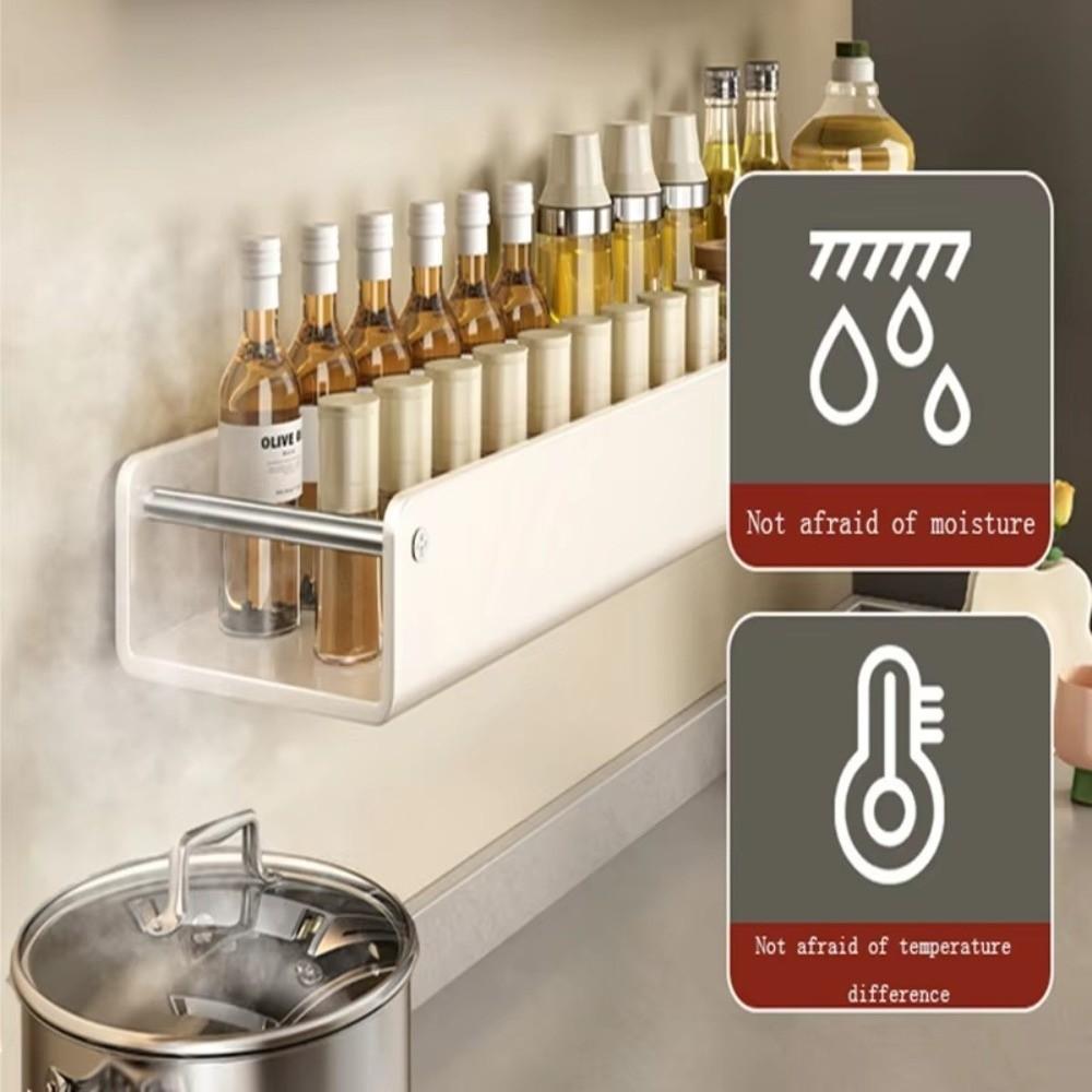 Wall Mounted Spice Rack Punch-free Kitchen Storage Shelf  for Kitchen Bathroom Storage