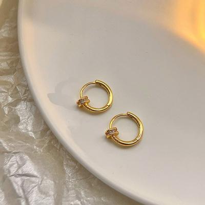 Diamond-inlaid Small Nail Ear Buckle Light Luxury Ear Ring Niche Atmosphere Commuting Temperament Earrings