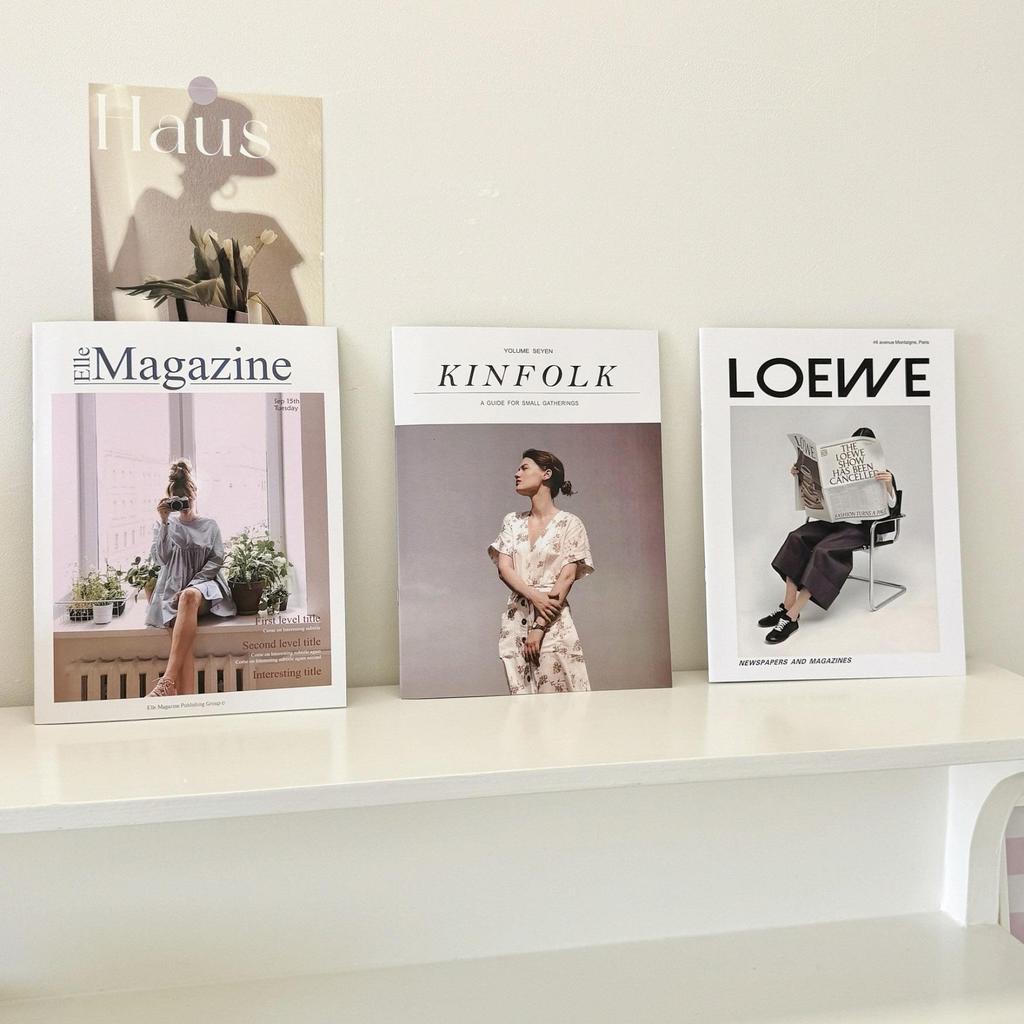 European & American Magazine Cover Props Set: Soft Background Decoration for Photography Featuring English Book Covers