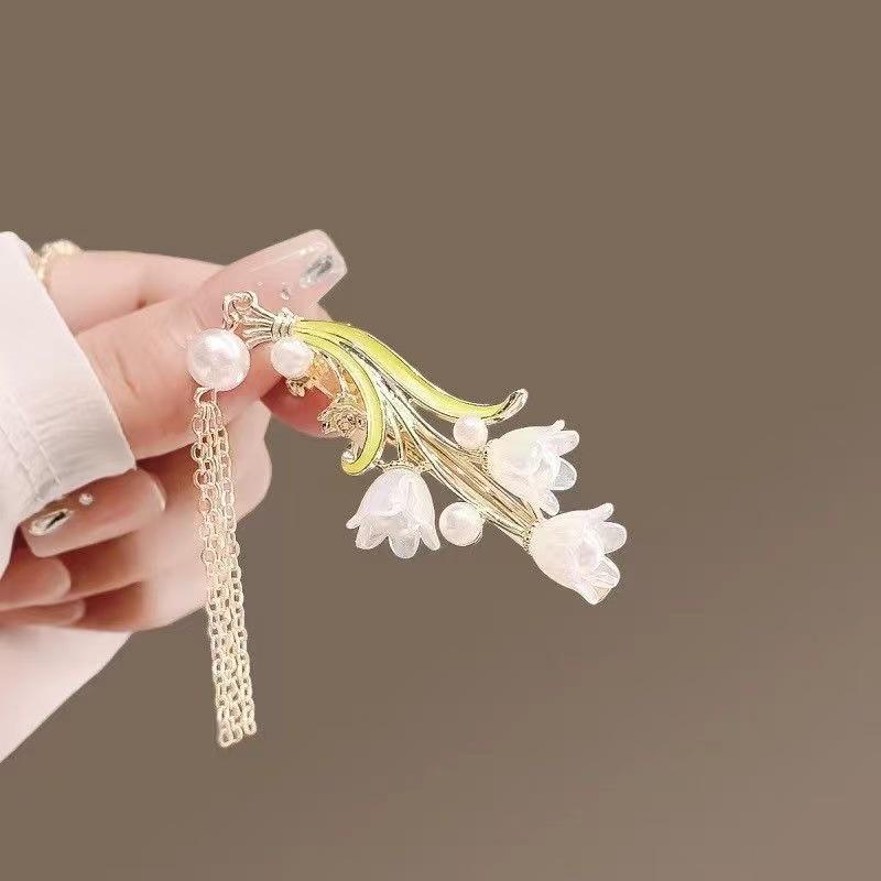 Clip de păr cu flori cu stras: Clips de primăvară elegant, mic, pentru adulți