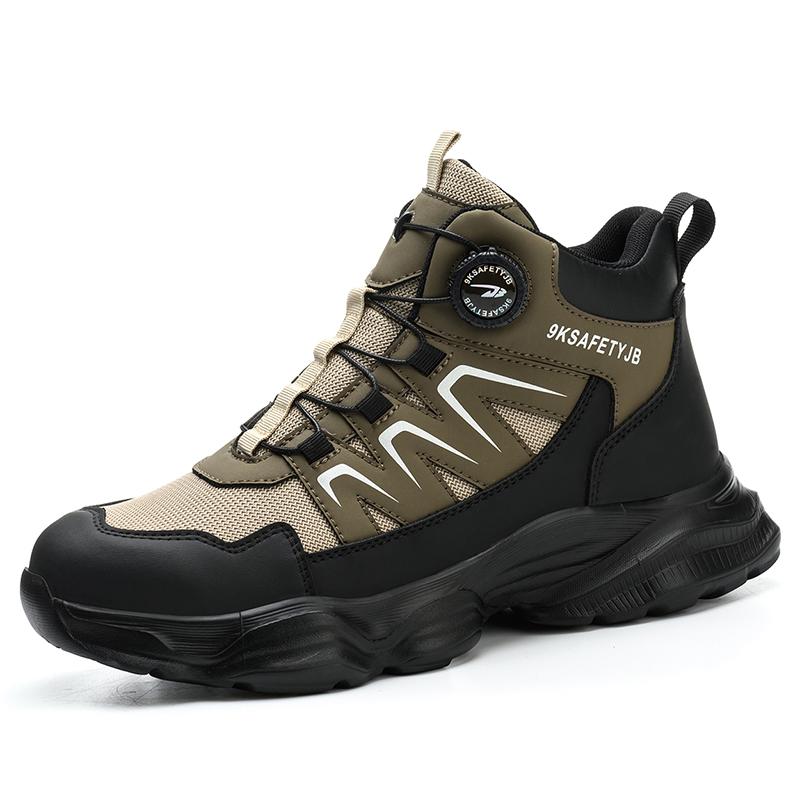 New Fashion Side Rotating Button Work Safety Boots Men Steel Toe Cap Lightweight Indestructible Boots Anti-puncture Construction Male Sneakers 37-48