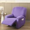 Solid Color Recliner Slipcover 4 Pieces Soft Armchair Cover with Pocket Anti Slip Washable Single Seat Sofa Couch Cover