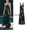 Spring and Summer New Women's Clothing Vacation Style Contrast Color Flower Printing Decoration Sleeveless V-neck Length Dress 2718100