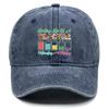 Battery Life Of A TEACHER" Print Adjustable Sun Hat, "Monday-Friday" Flat Cap Retro Non-Stretch Fabric Unisex Breathable Snapback Baseball Hat