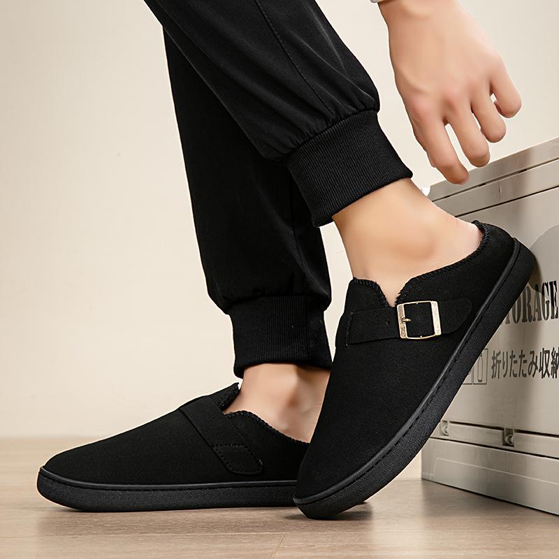 Fashion Men Slippers Winter Warm Cotton Shoes Casual Non-slip Shoes Men Loafers Sip On Shoes for Men Warm Plush Comfortable Slippers
