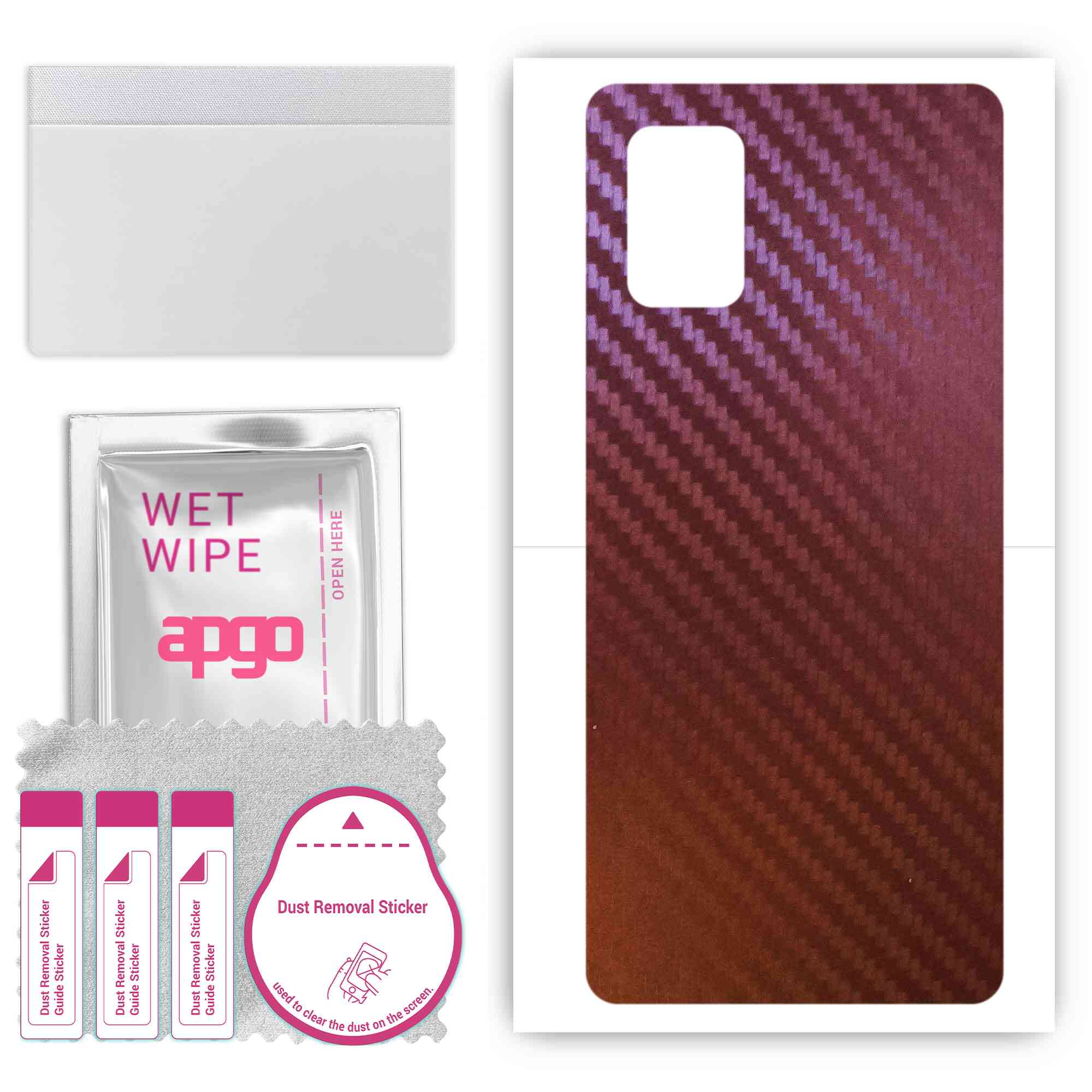 

apgo skin sticker film foil vinyl for the BACK compatible with Samsung Galaxy A Quantum, scratch-resistant, easy to install - Carbon Chameleon CAKA5