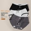 Women's Spring and Autumn Cotton 10A Antibacterial Extended Inner Range Middle Waist Triangle Briefs