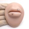 16G Stainless Steel Curved Bar Eyebrow Lip Cartilage Ring with Diamond Balls
