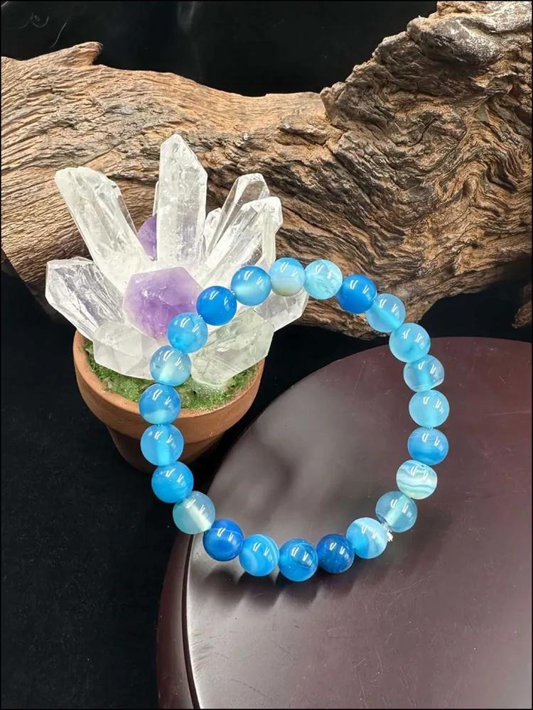Natürlicher Kristallstein Perlenarmband Elastisches Band Handgefertigt Runde Polierte Edelstein Schmuck für Damen und Herren Geeignet für den täglichen Gebrauch