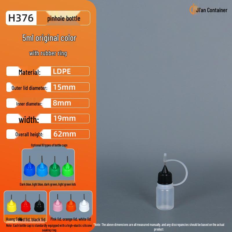 Translucent LDPE Pinhole Oil Bottle 5ml-120ml for Nail Art Glue