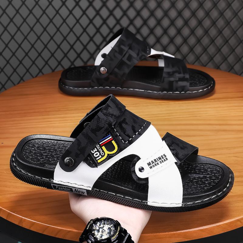 Fashion Mens Slippers Summer Casual Shoes Beach Sandals Outdoor Slides Walking Comfort Leather Luxury Designer Fashion Lightweight