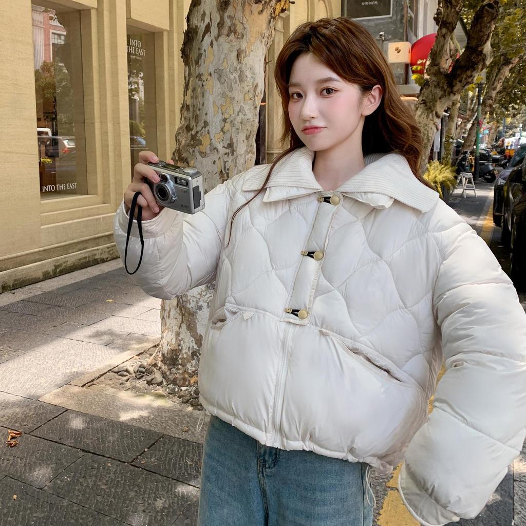 Herbst Winter Verdicken Warmer Parka Damen Lässig Süß Einfarbig Große Tasche Lockere Jacken Oberbekleidung