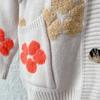 Fashion Women  And Winter V Neck Printing Knitted Long Sleeve Pullover Sweater Casual Sweater