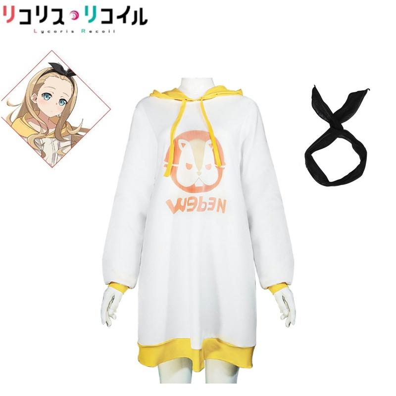 Lycoris Recoil Kimono Suit Headband Cosplay Costume Kurumi Halloween Hoodie