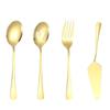 Stainless steel tableware, knives, forks and spoons, western food, golden steak, knives, forks and spoons four-piece set