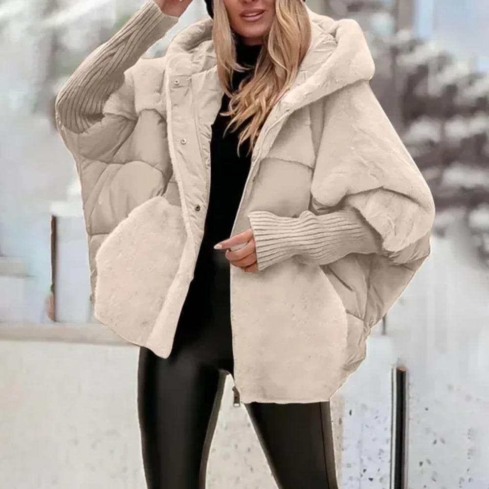 Winter Women's Loose Cotton Coat Loose Leisure Coat Comfort Chic Long Sleeve Hooded Jacket