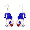 2D Flat Independence Day American Flag Gnome Acrylic Earrings Celebration Accessories Elegant Earrings Party Earrings